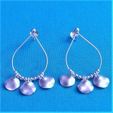 Open Teardrop Sterling Silver Earrings With Cute Dangly Charms
