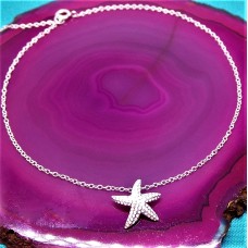 Adorable Sterling Silver Starfish Anklet
