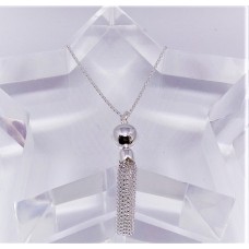 On Trend Sterling Silver Long Tassel Necklace