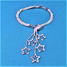 Sassy Silver Plated Dangling Starburst Bracelet