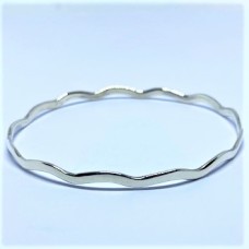 Dainty, Sterling Silver Wave Bangle