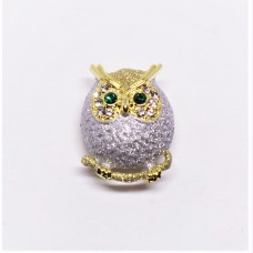 Cute Sparkling Diamonte Owl Brooch