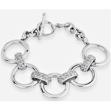 Fabulous, Classy Imitation Rhodium Crystal Link Bracelet