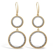 Gorgeous Gold Plated Circular Crystal Earrings