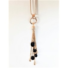 Rose Gold Plated Necklace with 7 Stunning Gold Tear Drops and Stones