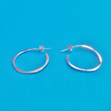 Stylish Open Sterling Silver Hoop Earrings