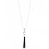 Stunning White Cat-Eye Stone Necklace with Gorgeous Long Tassel