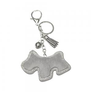 Charming Sparkly Baby Grey Scottie Dog Key Ring